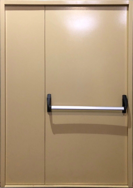 Наружная сторона Полуторная глухая противопожарная дверь Антипаника «Push-bar» EI 60 RAL 1015 (05)