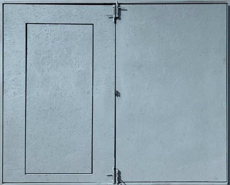Внутренняя сторона Металлические гаражные ворота с калиткой (06)