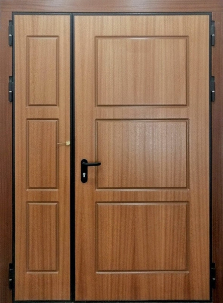 Внешняя сторона Полуторная глухая противопожарная дверь МДФ EI 60 № 17