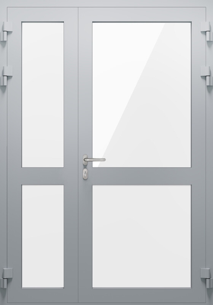 Внешняя сторона Полуторная алюминиевая противопожарная дверь EIW 60 (04)